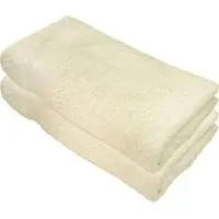 Julie Julsen Handtuch Bio, weiß, 100 x 150 cm, Badetuch mit Bordüre, 100% Bio-Baumwolle, 550 g/m2, 2 Stück