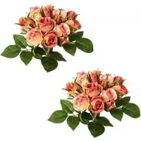 Creativ Green Kunstblume Rosenbouquet, rosa, Höhe 29 cm, 2 Stück