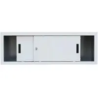 LÜLLMANN Aufsatzschrank 550367, weiß, abschließbar, Schiebetüren, Metall 120 x 45 x 45cm
