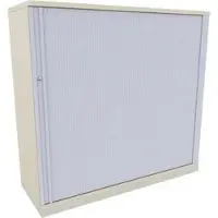 Fm Büromöbel Rollladenschrank Fastline, aus Holz, abschließbar, 120 x 113,3 x 44,2cm (B/H/T), silber / ahorn
