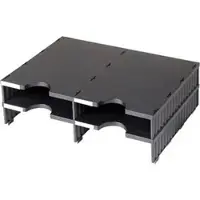 Styro Aufbaueinheit 268-1202, Styrodoc Duo, schwarz, mit 4 Fächern, 2 Etagen