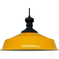 Bamyum Pendelleuchte Asletl Schwarz-Knob Hängelampe Küchenlampe Hängend 40 cm - Gelb