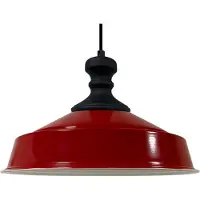 Bamyum Pendelleuchte Asletl Schwarz-Knob Hängelampe Küchenlampe Hängend 40 cm - Rot