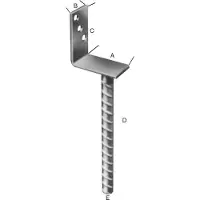 Magni Pfostenträger tzn L-Form 75 CE