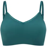 Schiesser Bustier "Invisible Soft Lace" herausnehmbare Pads, V-Ausschnitt, Spitze vorn, Lasercut-Abschlüsse