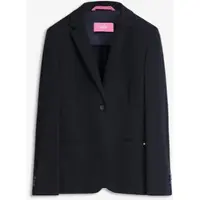 Cinque Jackenblazer "CILEO", Damen, Gr. 34, dunkelblau, Blazer Jackenblazer, Regular Fit, 1-Knopf-Form, elastischer Materialmix