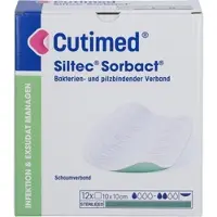 Bsn Medical Cutimed Siltec Sorbact ohne Haftrand 10x10 cm 12 ST