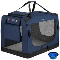 Casaria Cadoca Tiertransportbox XXL 90x61x65cm navyblau