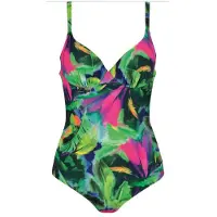 Naturana Badmode Badeanzüge Dames | Grösse: 36D | Farbe: Navy-Blau/Pink