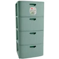 Stefanplast - Domus Kommode mit 4 Schubladen, Grüner Tee