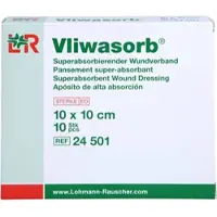 B2B Medical GmbH Vliwasorb Superabsorb.saugkomp.10x10 cm Steril 10 ST