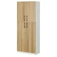 Möbel Kraft Aktenschrank mit Massivholzfront SOLIDLine , weiß , Maße (cm): B: 80 H: 198,2 T: 40.0