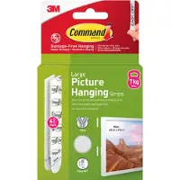 3M Command Strips White Large 4 Sets 17206WHI-4