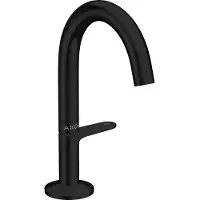 Hansgrohe AXOR One Waschtischarmatur Select 140 mit Push-Open Ablaufgarnitur, Ausladung 122mm, 48010670, Farbe: Mattschwarz