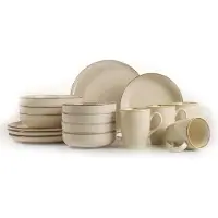 Hermia Concept , MOD16Y2730P02, Essservices, Tafelservice (16-teilig), Creme, Porzellan, 24 x 24 cm