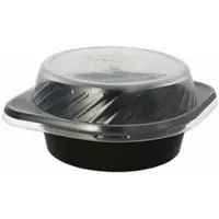 Papstar 60x Mehrweg Suppenschalen Suppenterrinen 500ml inkl. Deckel O15,6cm schwarz