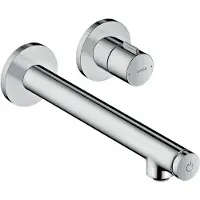 Hansgrohe AXOR Uno Select Waschtischmischer Unterputz, Wandmontage, Ausladung 220mm, 45113800, Farbe: Stainless Steel Optic