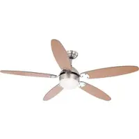 ETC Smart Deckenventilator Vor Rücklauf 3 Stufen Zugschalter Wohnzimmerlampe, App Steuerung, 1x LED RGB 5W 470Lm warm-kaltweiß, DxH 132 x 40,6 cm