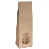 Rs-products 500x Blockbodenbeutel mit ovalem Sichtfenster - 250g - 8 x 5 x 24,3 cm - Papiertüten Bodenbeutel Geschenktüte Tütchen (250g – mit ovalem Fenster)