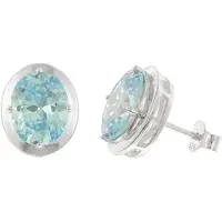 Trendor 21340-03 Damen-Ohrringe 925 Silber Zirkonia-Ohrstecker Swiss Blue