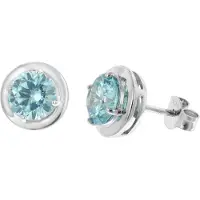 Trendor 21326-03 Damen-Ohrringe 925 Silber Ohrstecker Zirkonia Swiss Blau