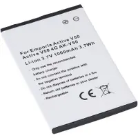 AccuCell Akku passend für Emporia Active V50, Active V50 4G, Li-ion, 3,7V, 1000mAh, 3,7Wh