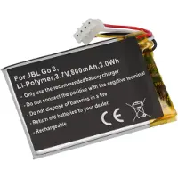 AccuCell Akku passend für JBL Go 3, Li-Polymer, 3,7V, 800mAh, 3,0Wh