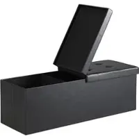 Casaria Sitzbank Schwarz 115x38x38cm mit Klappdeckel