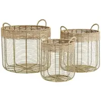 Madam Stoltz Korb Jute und Brass Ø 23; H32 cm