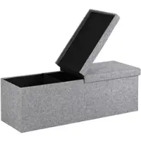 Casaria Sitzbank Hellgrau 115x38x38cm mit Klappdeckel