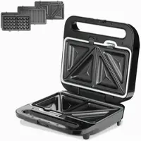 Monzana Kontaktgrill XXL 3in1 Schwarz/Silber 1.000W