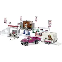 Schleich 72105 Großes Reitturnier mit Pick-Up und Pferdeanhänger Horse Club