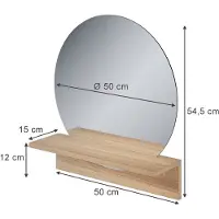 Vicco Badezimmerspiegel Elyra Goldkraft Eiche 50 x 54.5 cm mit Ablage, Model 58388