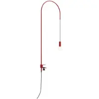 Zafferano - Wire-Tischleuchte mit Klemme, 200° schwenkbar, H152 cm, lackiertes Metall, E27-Glühbirne max. 60 W enthalten - Rot