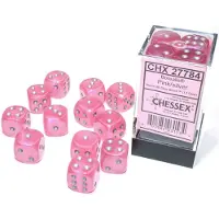 Chessex Borealis 16mm d6 Pink/silver Luminary Dice Block (12 dice)