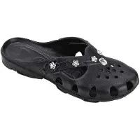 Fashy Schuhe Damen Badelatschen Badepantoletten Clogs Brighton 7621, Schuhgröße:37, Farbe:Schwarz