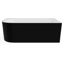 Vente-unique Eckbadewanne rechts 150 x 75 x 58 cm Acryl Schwarz glänzend 201 L ANIKA
