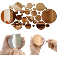OEM Acryl Muurstickers Set, 32 Stuk, Gouden Ronde Spiegel, Woon- und Schlafzimmer Dekoration
