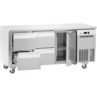 Bartscher Kühltisch Easy S4T1-1501, mit Schubladen und Flügeltür, fahrbar