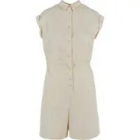 Urban Classics Ladies Viscose Twill Jumpsuit Whitesand Größe: L | Jumpsuits Outlet | Damen | Weiß