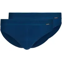Skiny Slip "Slip 2er Pack", Herren, Gr. L, blau, Obermaterial: 100% Baumwolle CO., Unterhosen Slip