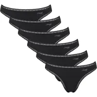 Sloggi String "String GO Crush String C6P 6er Pack", Damen, Gr. S, schwarz, Obermaterial: 95% Baumwolle CO. 5% Elasthan EL., Unterhosen String