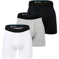 Stance Herren Boxershorts, 3er Pack - Boxer Brief, Performance Boxershorts, Logobund