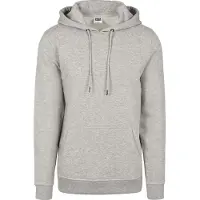 Urban Classics moderner Herren Hoodie Kordelzug Rippbündchen 300 g/m² mit Baumwolle Grau