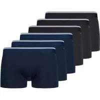 Skiny Boxershorts "Boxershort Pants Cotton Multipack 6P 6er Pack", Herren, Gr. L, bunt (blau, schwarz), Obermaterial: 95% Baumwolle CO. 5% Elasthan EL., Unterhosen Boxershorts