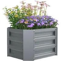VCM Metall Hochbeet 50x40x30 cm, rechteckiger Pflanzkasten für Balkon, Terrasse & Garten, Pflanzenbeet ohne Boden, Galdo M