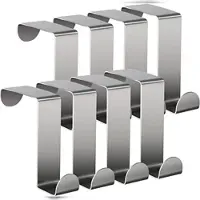 TOJ Living Türhaken – 8er-Set – Edelstahl – Silber – Über-Tür – bis 5 kg belastbar