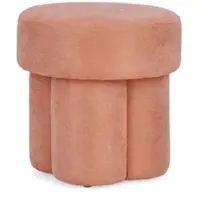 Bizzotto Hocker Glenda aus Stoff, modernes Design, pfirsichfarben, rund und komfortabel, ideal für Dein Zuhause