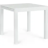 Natur24 Ausziehbarer Tisch Cliv 80/160 x 80 x 75 cm Aluminium Weiß