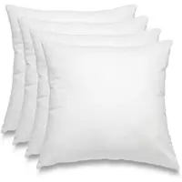Wometo 4er Set Federkissen 100% Federn 40x40 - 300g OEKO-TEX Kissen Füllkissen Bezug Baumwolle weiß / Innenkissen / Kissenfüllung / kleine Kopfkissen / Sofak